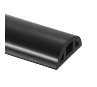 sourcing map Collapsible Shower Water Barrier, 100CM Silicone Splash Guard Shower Water Stopper Retention System for Bathtub Sink Washing Machine Dry and Wet Separation, 3 x 1.2CM(W x H), Black