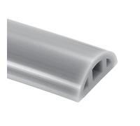 sourcing map Collapsible Shower Water Barrier, 170CM Silicone Splash Guard Shower Water Stopper Retention System for Bathtub Sink Washing Machine Dry and Wet Separation, 3 x 1.2CM(W x H), Gray