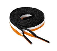 sourcing map Colorful Color Block Stripe Wide Shoe Strings Flat Shoelaces for Sneakers 2 Pairs 150cm/59.06" Black-White-Orange