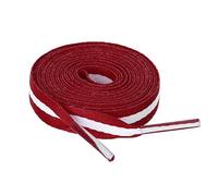 sourcing map Colorful Color Block Stripe Wide Shoe Strings Flat Shoelaces for Sneakers 2 Pairs 200cm/78.74" Red-White-Red