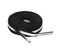 sourcing map Colorful Color Block Stripe Wide Shoe Strings Flat Shoelaces for Sneakers 2 Pairs 70cm/27.56" Black-White-Black
