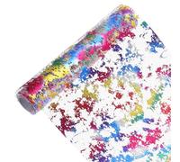 sourcing map Colorful Table Runner Roll 11.4" x 108" Sequin Foil Metallic Mesh Table Runner Decor Table Decorations for Wedding, Birthday Party, Christmas, New Year