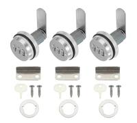 sourcing map Combination Cabinet Cam Lock, File Cabinet Locks with Combination Password Coded Locks with 1'' Cylinder for 0.4-0.8" Thick Drawers Mailbox, Silver Pack of 3