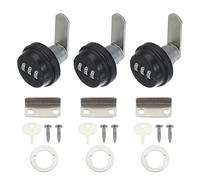 sourcing map Combination Cabinet Cam Lock, File Cabinet Locks with Combination Password Coded Locks with 3/4'' Cylinder for 0.2-0.5" Thick Drawers Mailbox, Black Pack of 3
