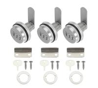 sourcing map Combination Cabinet Cam Lock, File Cabinet Locks with Combination Password Coded Locks with 3/4'' Cylinder for 0.2-0.5" Thick Drawers Mailbox, Silver Pack of 3