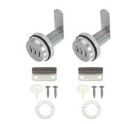 sourcing map Combination Cabinet Cam Lock, Zinc Alloy File Cabinet Locks 1-1/8'' Password Coded Locks Cylinder for 0.6-0.9" Thick Drawers Mailbox, Silver Pack of 2