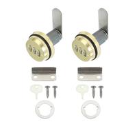sourcing map Combination Cabinet Cam Lock, Zinc Alloy File Cabinet Locks 1'' Password Coded Locks Cylinder for 0.4-0.8" Thick Drawers Mailbox, Gold Pack of 2