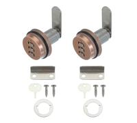 sourcing map Combination Cabinet Cam Lock, Zinc Alloy File Cabinet Locks 1'' Password Coded Locks Cylinder for 0.4-0.8" Thick Drawers Mailbox, Copper Pack of 2