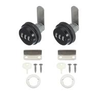 sourcing map Combination Cabinet Cam Lock, Zinc Alloy File Cabinet Locks 3/4'' Password Coded Locks Cylinder for 0.2-0.5" Thick Drawers Mailbox, Black Pack of 2
