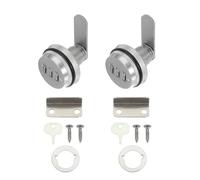 sourcing map Combination Cabinet Cam Lock, Zinc Alloy File Cabinet Locks 3/4'' Password Coded Locks Cylinder for 0.2-0.5" Thick Drawers Mailbox, Silver Pack of 2