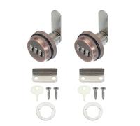 sourcing map Combination Cabinet Cam Lock, Zinc Alloy File Cabinet Locks 3/4'' Password Coded Locks Cylinder for 0.2-0.5" Thick Drawers Mailbox, Copper Pack of 2