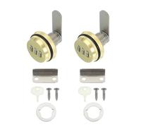 sourcing map Combination Cabinet Cam Lock, Zinc Alloy File Cabinet Locks 3/4'' Password Coded Locks Cylinder for 0.2-0.5" Thick Drawers Mailbox, Gold Pack of 2
