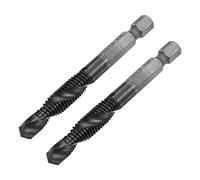 sourcing map Combination Drill and Tap Bit, 1/4" Hex Shank M8 x 1.25 Metric TiAlN Coated M35 Cobalt High Speed Steel Spiral Flute Drilling Tapping Tool 2pcs