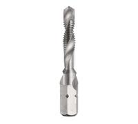 sourcing map Combination Drill and Tap Bits, Metric M5 x 0.8 Thread 1/4" Hex Shank 4341 High Speed Steel Threading Screw Taps Machine Drilling Tapping Tool Kit