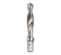 sourcing map Combination Drill and Tap Bits, Metric M8 x 1.25 Thread 1/4" Hex Shank 4341 High Speed Steel Threading Screw Taps Machine Drilling Tapping Tool Kit
