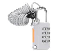 sourcing map Combination Luggage Lock, 4 Digit Combination Padlock and Flexible Gray Cable (90cm) Travel Locker Locks for Gym Files Cabinet Suitcases Backpack