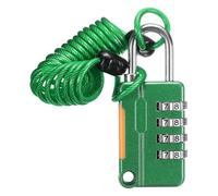 sourcing map Combination Luggage Lock, 4 Digit Combination Padlock and Flexible Green Cable (90cm) Travel Locker Locks for Gym Files Cabinet Suitcases Backpack