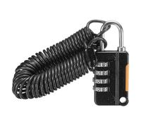 sourcing map Combination Luggage Lock, 4 Digit Combination Padlock with Flexible Black Cable (220cm) Travel Locker Locks for Gym Files Cabinet Suitcases Backpack