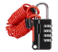 sourcing map Combination Luggage Lock, 4 Digit Combination Padlock with Flexible Red Cable (130cm) Travel Locker Locks for Gym Files Cabinet Suitcases Backpack