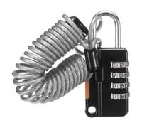sourcing map Combination Luggage Lock, 4 Digit Combination Padlock with Flexible Silver Cable (130cm) Travel Locker Locks for Gym Files Cabinet Suitcases Backpack