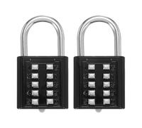 sourcing map Combination Padlock, 10-Digit Push Button Padlock 5-Position Locking Mechanism Security Combination Lock for Locker Gym Sports Locker Cabinet Toolbox (Black, Pack of 2)