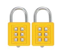 sourcing map Combination Padlock, 6-Digit Push Button Padlock 3-Position Locking Mechanism Security Combination Lock for Locker Gym Sports Locker Cabinet Toolbox (Yellow, Pack of 2)