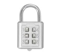 sourcing map Combination Padlock, 6-Digit Push Button Padlock 3-Position Locking Mechanism Security Combination Lock for Locker Gym Sports Locker Cabinet Toolbox (Silver, Pack of 1)