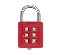 sourcing map Combination Padlock, 6-Digit Push Button Padlock 3-Position Locking Mechanism Security Combination Lock for Locker Gym Sports Locker Cabinet Toolbox (Red, Pack of 1)