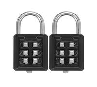 sourcing map Combination Padlock, 6-Digit Push Button Padlock 3-Position Locking Mechanism Security Combination Lock for Locker Gym Sports Locker Cabinet Toolbox (Black, Pack of 2)