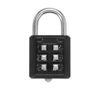 sourcing map Combination Padlock, 6-Digit Push Button Padlock 3-Position Locking Mechanism Security Combination Lock for Locker Gym Sports Locker Cabinet Toolbox (Black, Pack of 1)