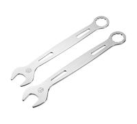 sourcing map Combination Wrench 19mm/21mm 12-Point Box and Open End,2Pcs | Metric Super Thin Chrome Vanadium Steel Double Ended Silver Spanner Tool,for Automotive Furniture Machinery DIY Repair
