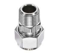 sourcing map Compression Fitting 16mm Tube OD x 1/2" NPT Male Thread Stainless Steel Straight Coupler Adapter Compression Tube Pipe Fitting Connector for Oil Gas Water