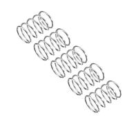 sourcing map Compression Spring, 5Pcs 304 Stainless Steel, 10mm OD, 0.8mm Wire Size, 15mm Free Length, Silver Tone