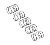 sourcing map Compression Spring, 5Pcs 304 Stainless Steel, 8mm OD, 0.8mm Wire Size, 10mm Free Length, Silver Tone