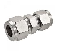 sourcing map Compression Tube Fitting 304 Stainless Steel 10mm x 12mm Tube OD Double Ferrule Straight Coupling Adapter
