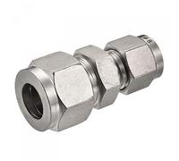 sourcing map Compression Tube Fitting 304 Stainless Steel 8mm x 12mm Tube OD Double Ferrule Straight Coupling Adapter