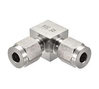 sourcing map Compression Tube Fitting 5mm to 5mm OD Tube 304 Stainless Steel Union Elbow 90 Degree Double Ferrule Coupling Connector