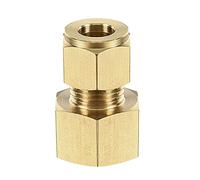 sourcing map Compression Tube Fitting G1/2 Female Thread x 10mm Tube OD Straight Coupling Adapter Brass