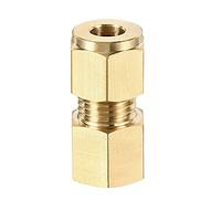 sourcing map Compression Tube Fitting G1/4 Female Thread x 8mm Tube OD Straight Coupling Adapter Brass