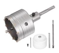 sourcing map Concrete Hole Saw 85mm / 3.35" Dia Carbide Tip Cutter Round Shank for Concrete Cement Brick Stone Wall