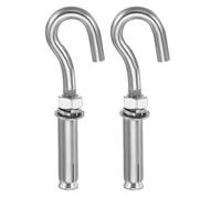 sourcing map Concrete Wall Hook M10x123mm, Expansion Shoulder Eye Bolts Open Cup Hook 304 Stainless Steel for Indoor Outdoor Ceiling Concrete Walls, Pack of 2