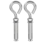 sourcing map Concrete Wall Hook M8x105mm, 304 Stainless Steel Expansion Concrete Wall Anchors Shoulder Lag Eye Bolts Screws for Ceiling Concrete Wall Brick Masonry, Pack of 2