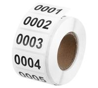 sourcing map Consecutive Number Stickers, 0001-1000 Inventory Label Numbers Self Adhesive Waterproof Labels Tags for Storage Organizing Moving Box Labeling Business Supplies, White