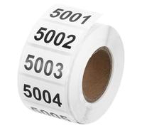 sourcing map Consecutive Number Stickers, 5001-6000 Inventory Label Numbers Self Adhesive Waterproof Labels Tags for Storage Organizing Moving Box Labeling Business Supplies, White