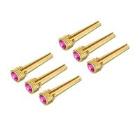 sourcing map Copper Acoustic Guitar Bridge Pins Pegs, Guitar Bridge Pins Replacement Guitar End Pin Set for Folk Brass with Rose Red Spot Pack of 6