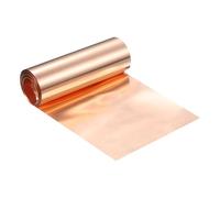 sourcing map Copper Flashing, 0.02mm Thickness 99.95% Pure Copper Sheet Roll, 3 Meters x 100mm Metal Foil Plate for Roofing Repair, DIY Project, and Electricity