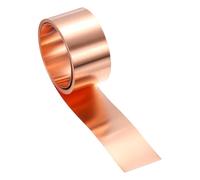 sourcing map Copper Flashing, 32 Gauge 0.2mm Thickness 99.95% Pure Copper Sheet Roll, 2 Meters x 25mm Metal Foil Plate for Roofing Repair, DIY Project, and Electricity