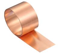 sourcing map Copper Flashing, 38 Gauge 0.1mm Thickness 99.95% Pure Copper Sheet Roll, 1.8" Width x 10ft Metal Foil Plate for Roofing Repair, DIY Project, and Electricity