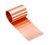 sourcing map Copper Flashing, 38 Gauge 0.1mm Thickness 99.95% Pure Copper Sheet Roll, 2.2" Width x 6.5ft Metal Foil Plate for Roofing Repair, DIY Project, and Electricity
