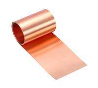 sourcing map Copper Flashing, 38 Gauge 0.1mm Thickness 99.95% Pure Copper Sheet Roll, 2.4" Width x 6.5ft Metal Foil Plate for Roofing Repair, DIY Project, and Electricity